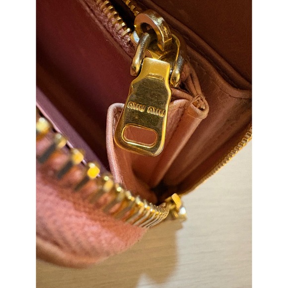 Miu Miu Pink Matelasse Leather Zip Around Wallet - Picture 15 of 16